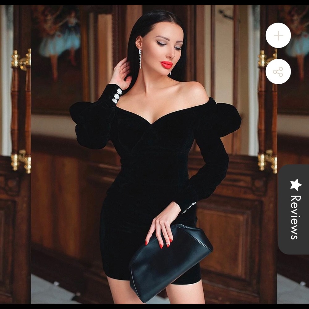 VIVIAN BLACK VELVET MINI DRESS